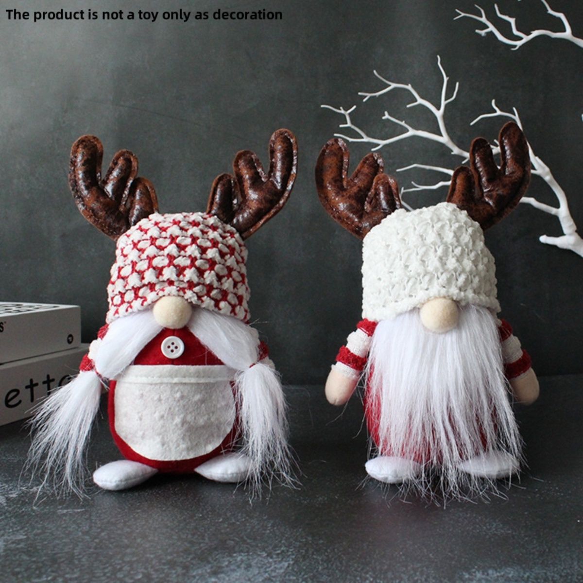 GANGLIAN - Pareja Navideña Rudolph Sin Rostro, 2 Unidades, Adorno Hogar y Regalo para Bodas