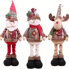 GENERICO - Reno Navideño Extensible 50cm, 3 Unidades, Decoración para Mesa, Escaparate y Fiestas