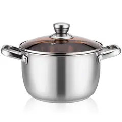 GENERICO - 4 Piezas: Juego de Olla a Fondo Premium de Acero Inoxidable