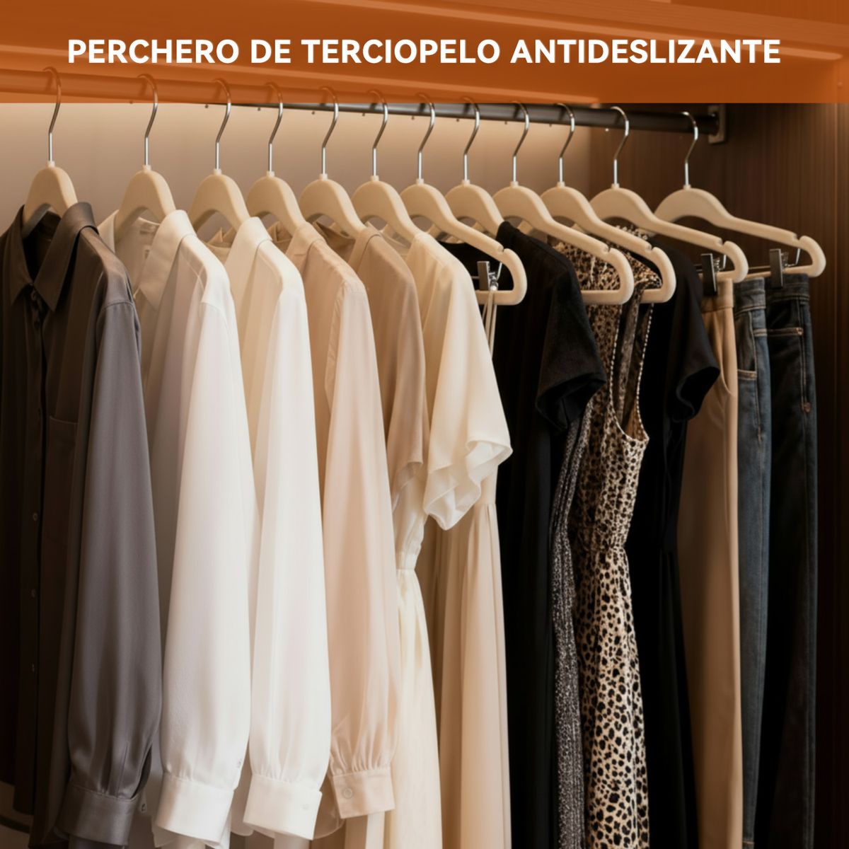VIDITA - Set 60 Perchas de Terciopelo Antideslizantes Ahorra Espacio