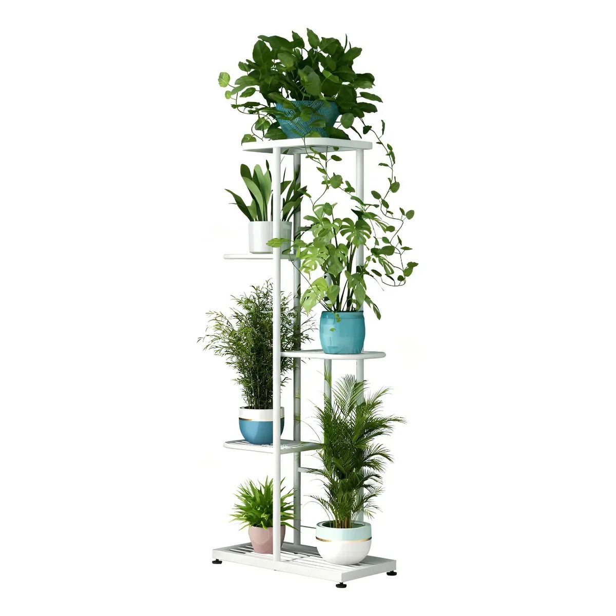 KUANGYE - Soporte Para 6 Macetas Jardinera Estante Huerto Metálico
