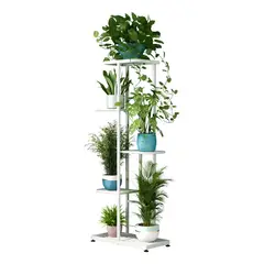 KUANGYE - Soporte Para 6 Macetas Jardinera Estante Huerto Metálico
