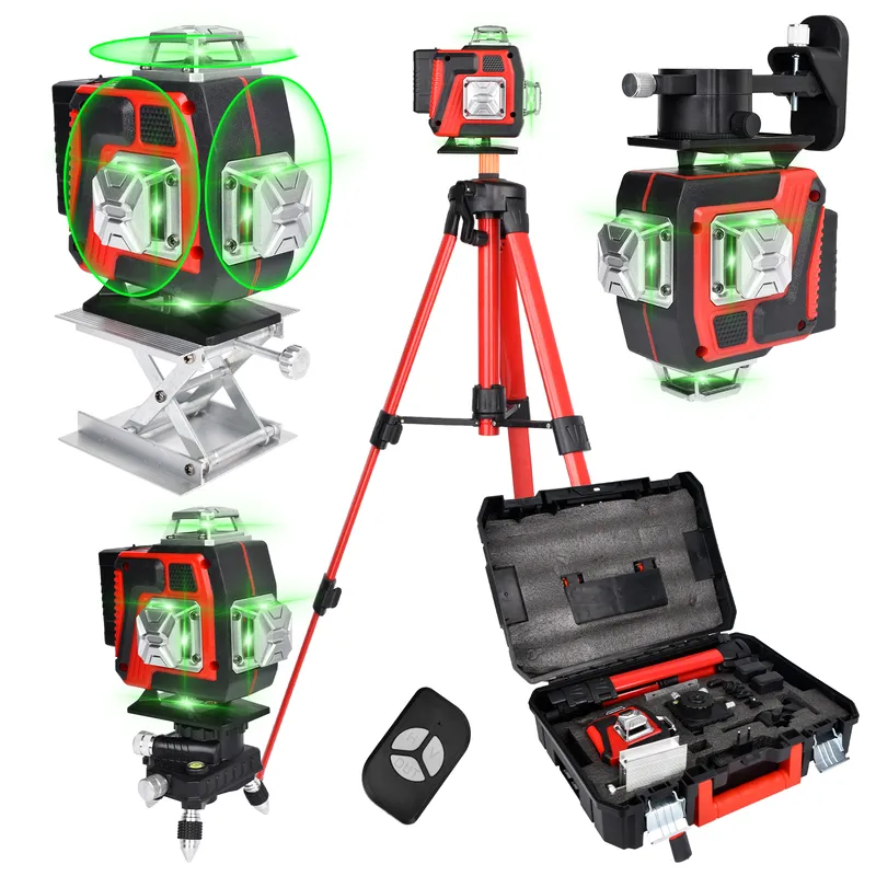 AIZO - Nivel Láser Autonivelante de 360° 16 Líneas Verdes con Trípode