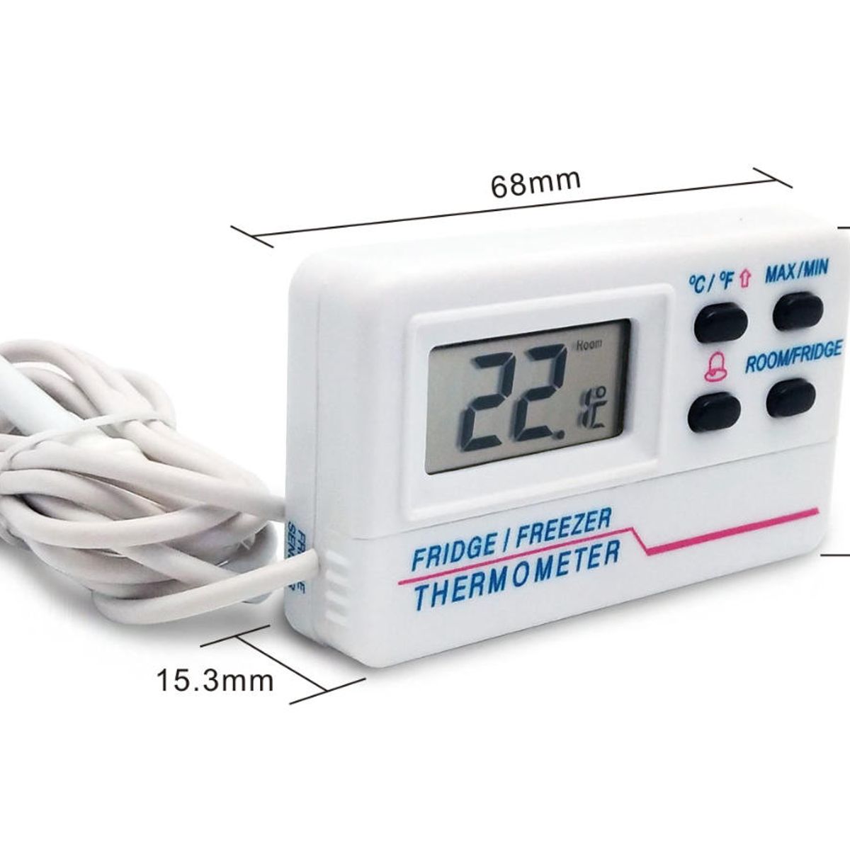 ATURE - Termometro Digital Refrigerador Sonda Y Alarma Max Min C° F°