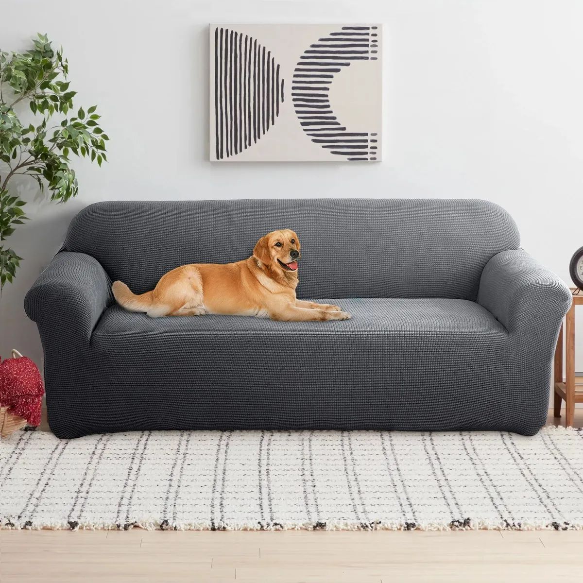 SUPERCENTER - Funda Sofá Cubre Sillón Protectora Para 3 Cuerpos Elastizada Gris