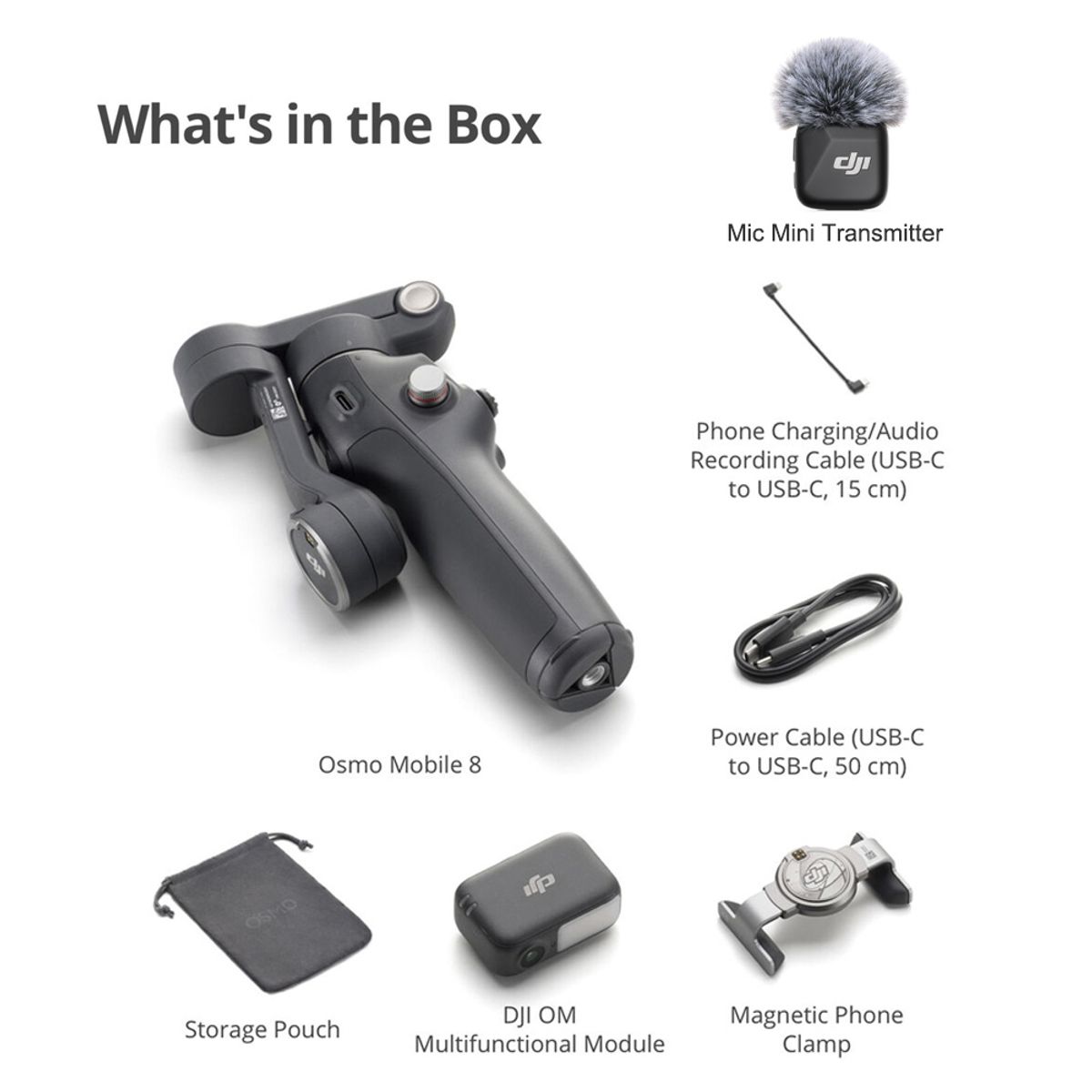 DJI - Estabilizador Para Celulares DJI Osmo Mobile 8 Vlog Combo（Mic Mini Transmitter）