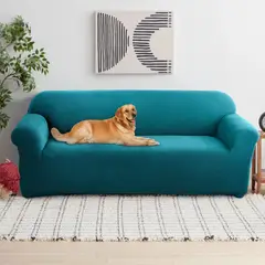SUPERCENTER - Funda Sofá Cubre Sillón Protectora Para 3 Cuerpos Elastizada Turquesa