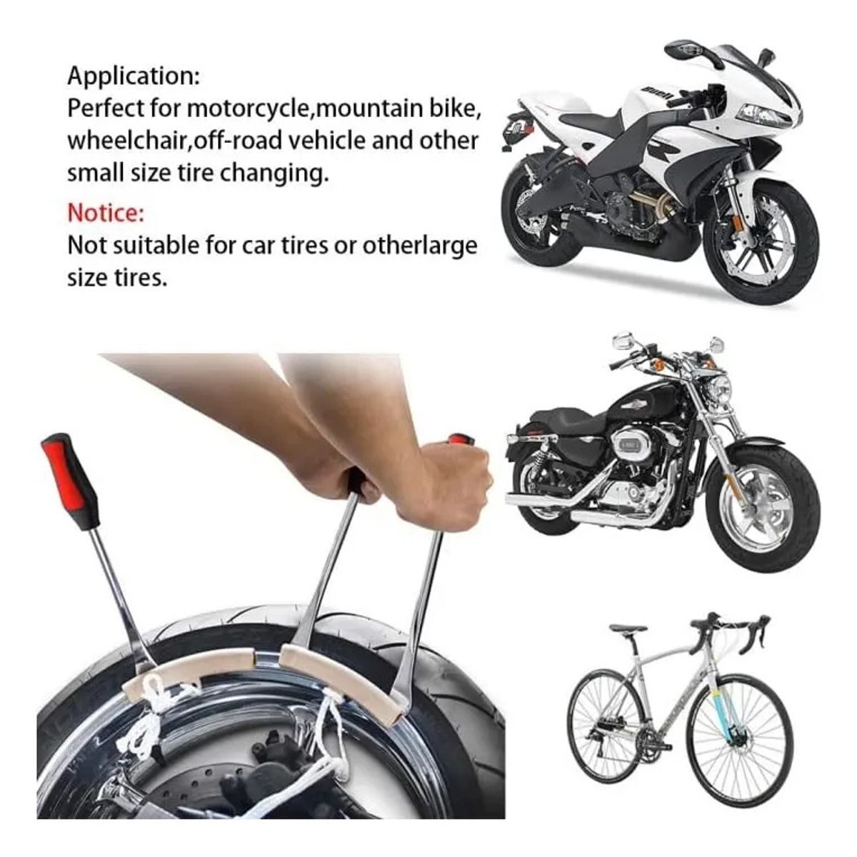 KUANGYE - Kit De Palancas De Desmontaje De Neumáticos De Moto Y Bicicl