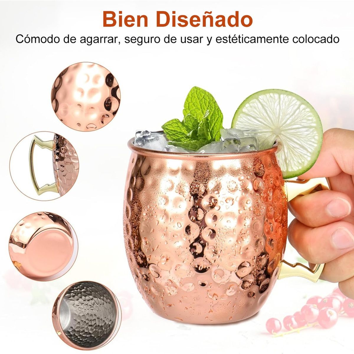 SUPERCENTER - Set De 2 Vasos Mugs Cobre Moscow Mule Coctel 530ml