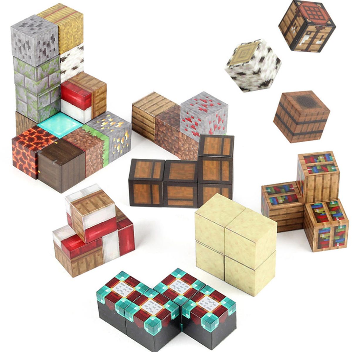 ATURE - Set 50 Bloques Magnéticos Cubos Pixel Al Azar De 2 Cm