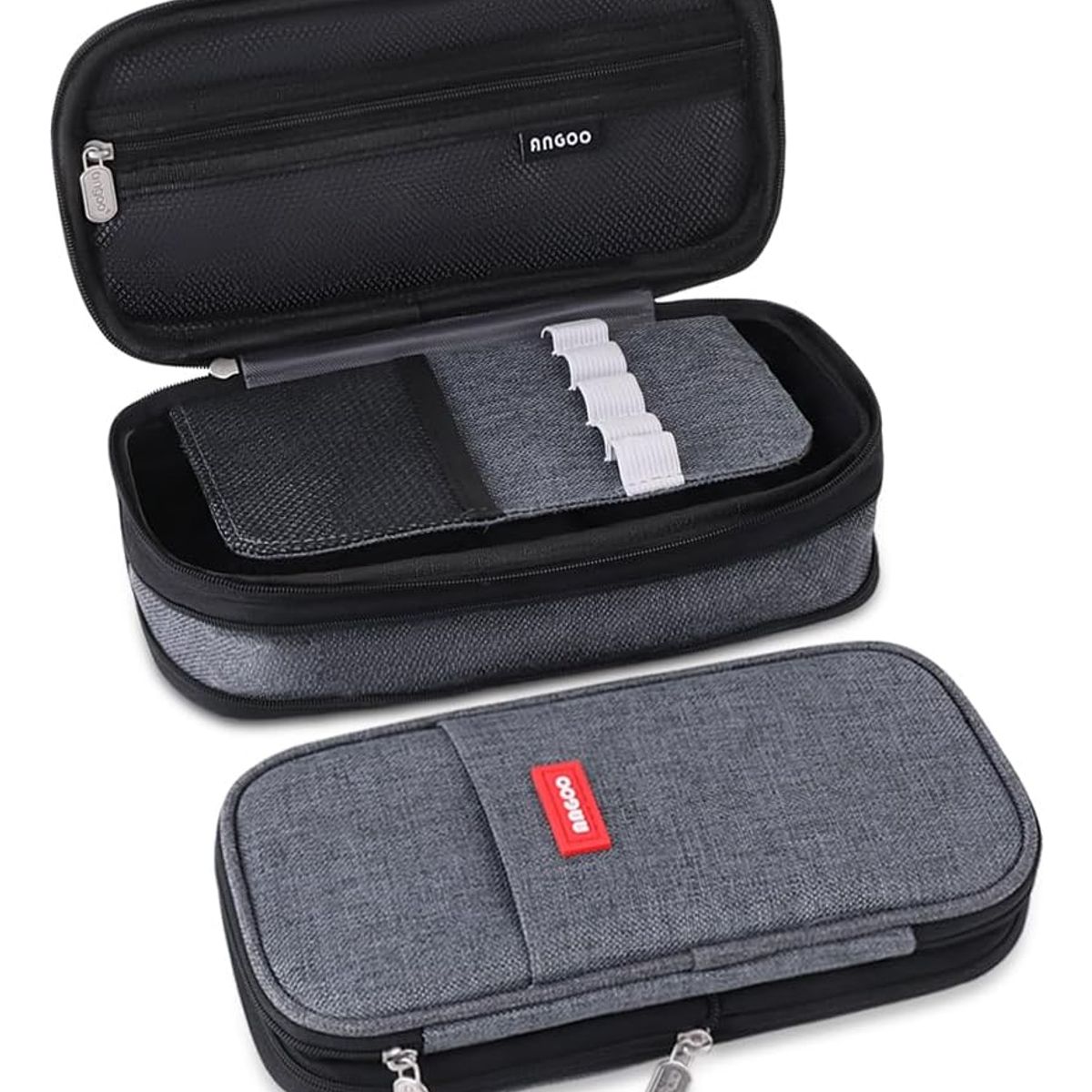 SUPERCENTER - Estuche De Lápices De Gran Capacidad Para Oficina Y Escuela Gris