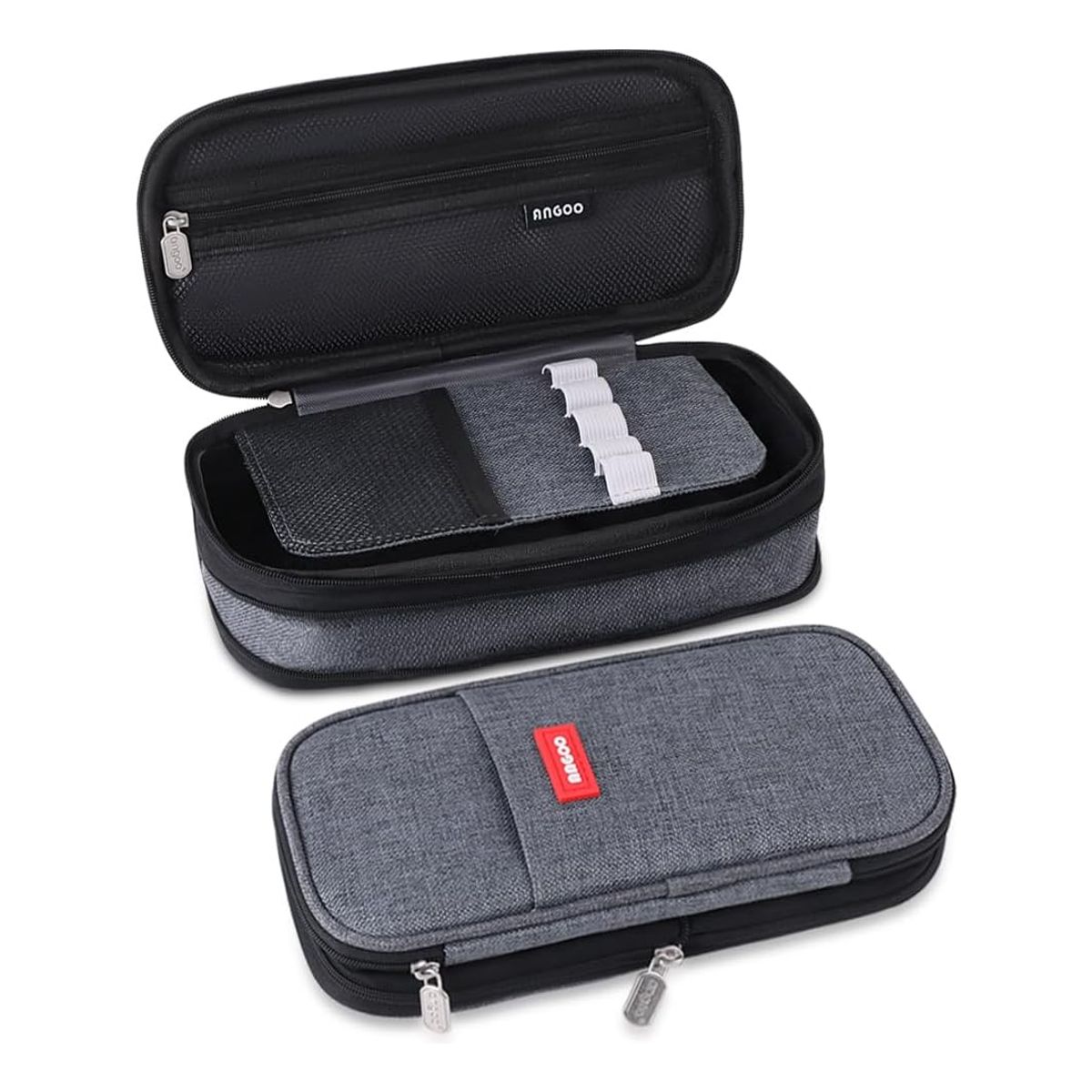 SUPERCENTER - Estuche De Lápices De Gran Capacidad Para Oficina Y Escuela Gris