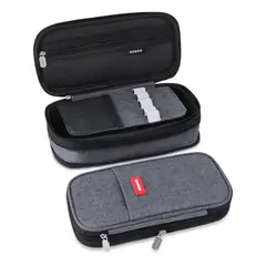 SUPERCENTER - Estuche De Lápices De Gran Capacidad Para Oficina Y Escuela Gris