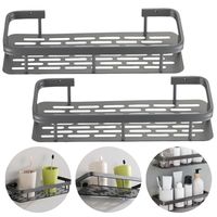Pack 2 De Estantes De Pared De Baño/cocina Sin Taladrar