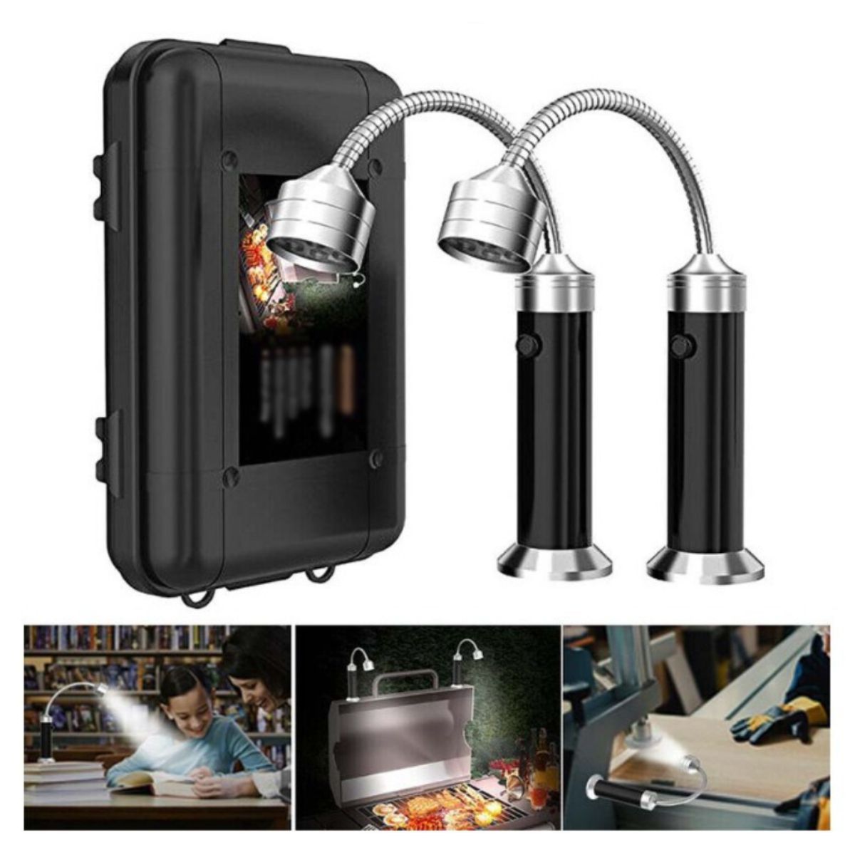 ATURE - Pack 2 De Lámparas De Barbacoa Led Con Base Magnética