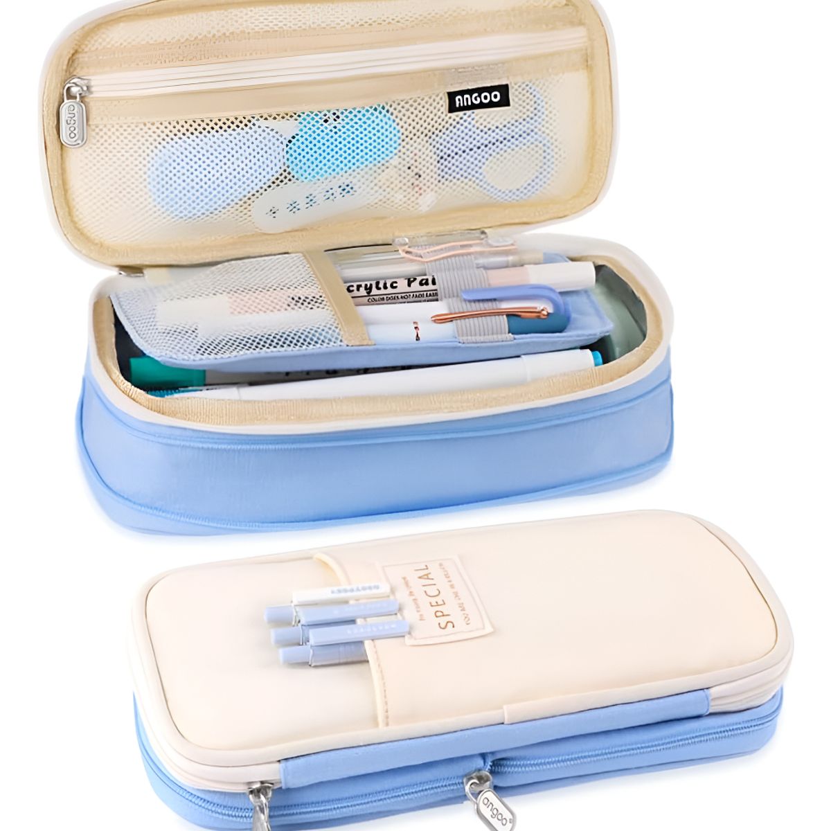 SUPERCENTER - Estuche De Lápices De Gran Capacidad Para Oficina Y Escuela Azul