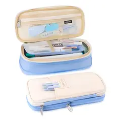 SUPERCENTER - Estuche De Lápices De Gran Capacidad Para Oficina Y Escuela Azul