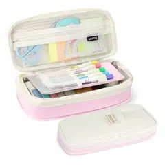 SUPERCENTER - Estuche De Lápices De Gran Capacidad Para Oficina Y Escuela Rosa