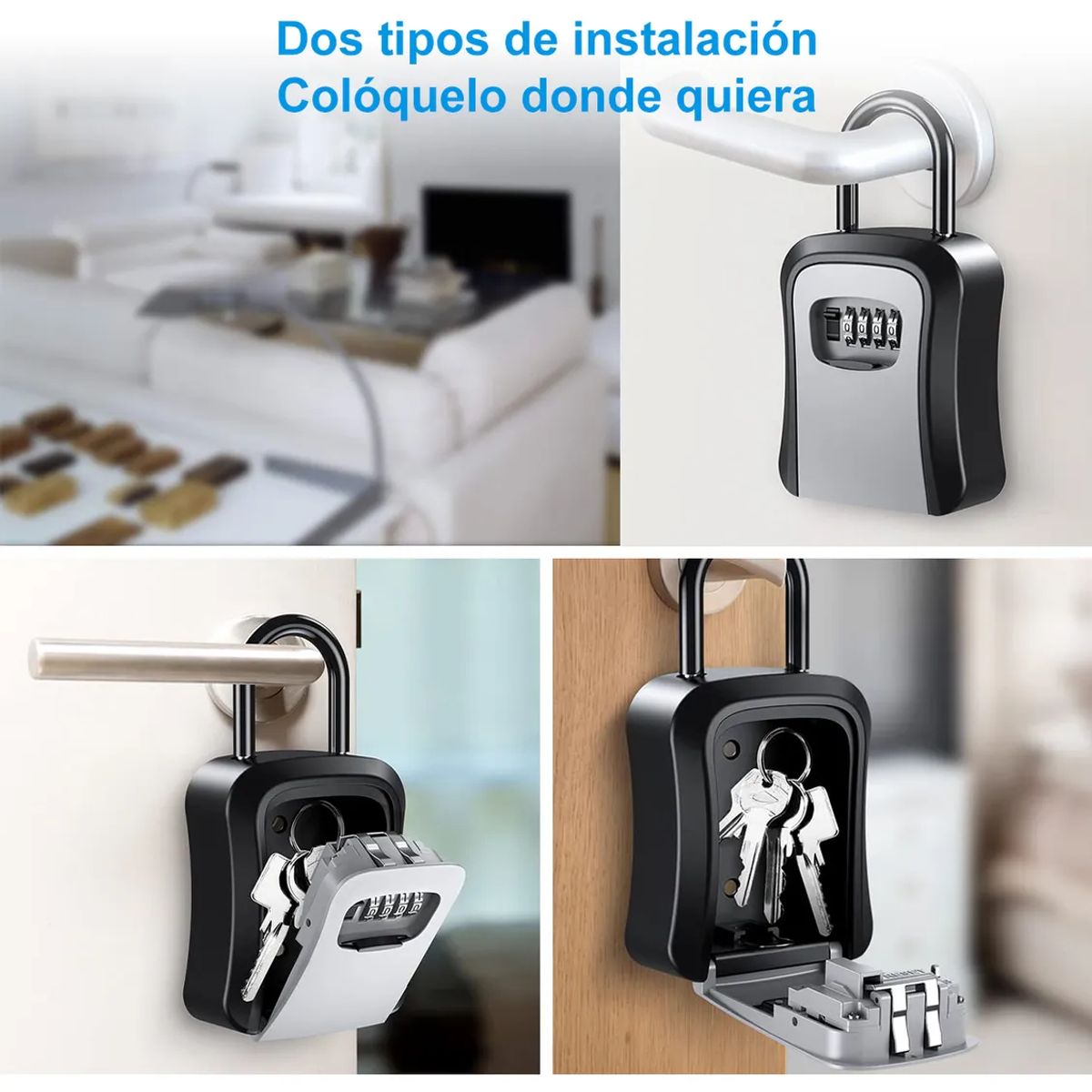 SUPERCENTER - Caja Seguridad Porta Llave Candado Clave Para Murocolgador