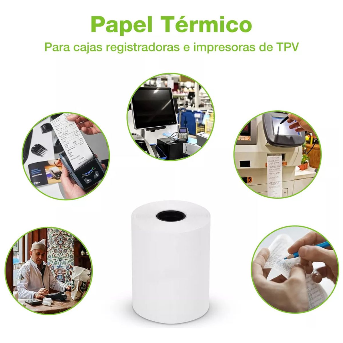 SUPERCENTER - Caja X32 Rollo Térmico 80x80 Mm Empaquetado Individualmente Blanco