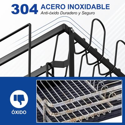 Imagen 2 del producto Escurridor De Loza Secaplatos 2 Niveles Negro
