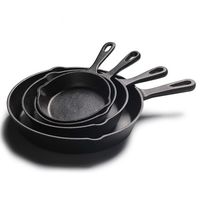 Set 4 Sartenes 14-25 cm Hierro Fundido Negro