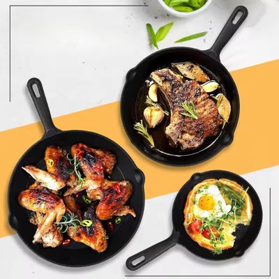 Imagen 2 del producto Set 4 Sartenes 14-25 cm Hierro Fundido Negro