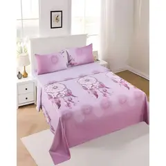 GENERICO - JUEGO DE SABANAS CON DISEÑO SUPER KING ROSA