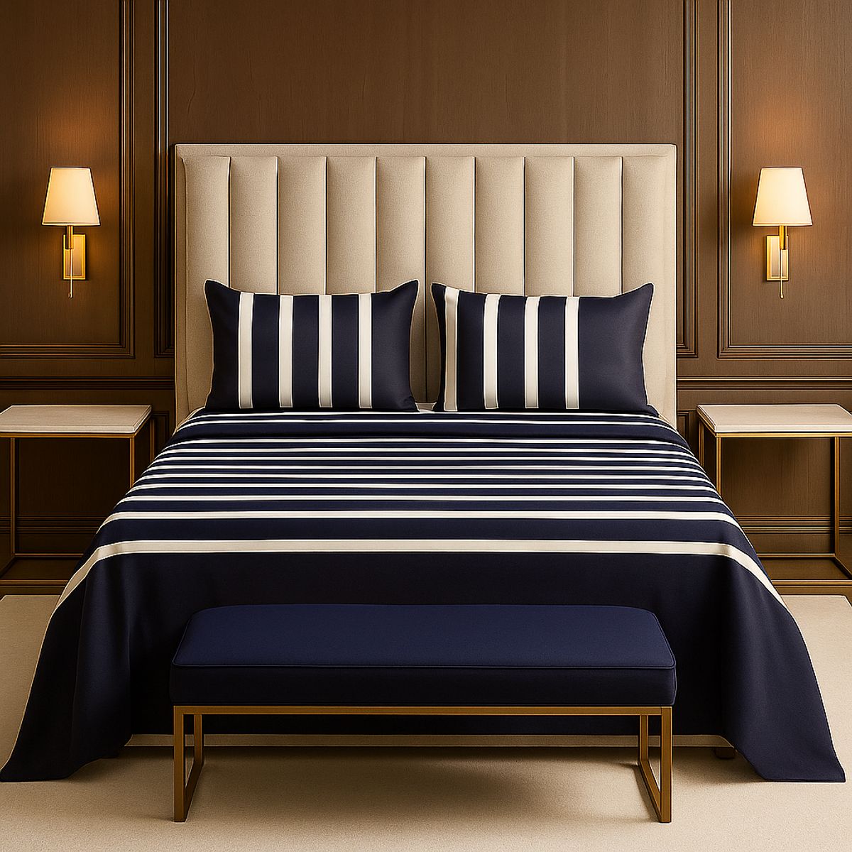 ARMONIA - Juego de sábanas KING 2½ P 144 hilos clásicas edición 766