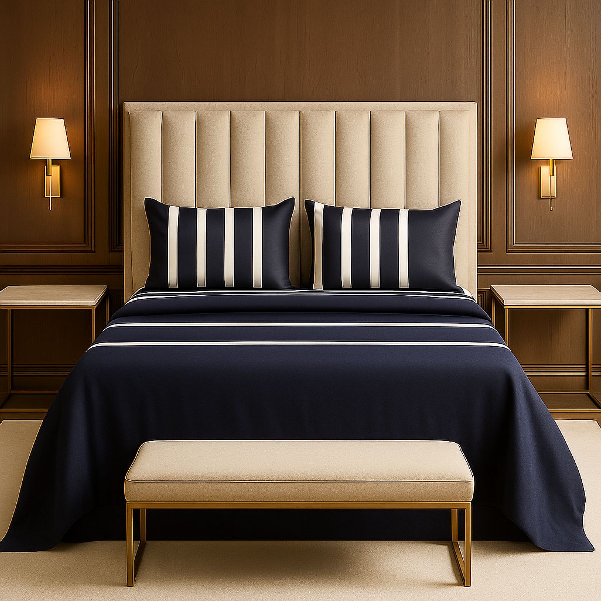 ARMONIA - Juego de sábanas KING 2½ P 144 hilos clásicas edición 766