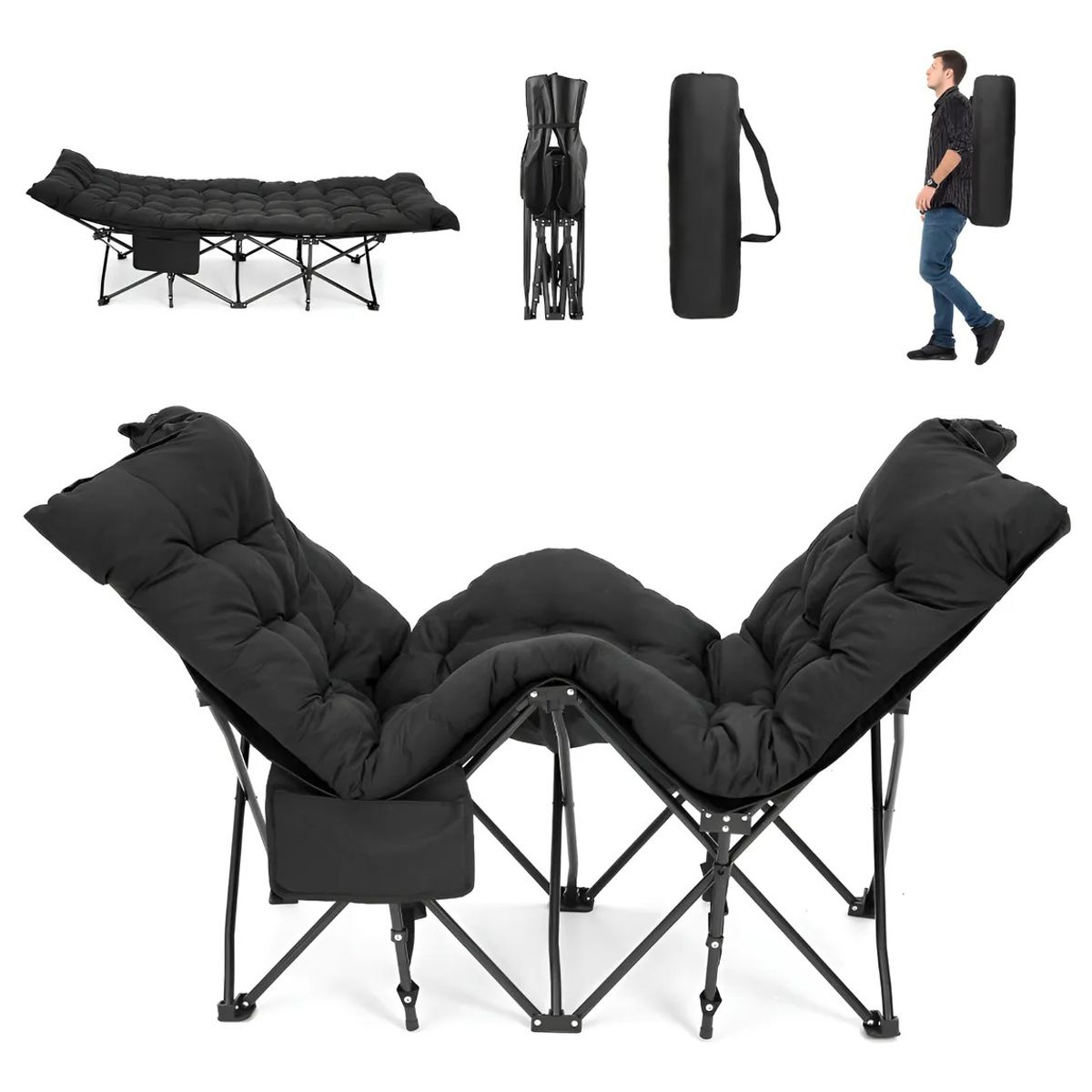 EVERSO - Catres Plegables Para Acampar Cama Portátil Con Colchón