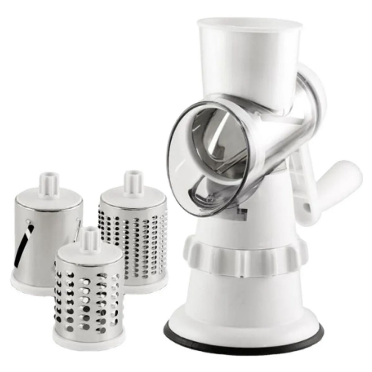 GENERICO - Rallador Rebanador De Verduras Manual Multifuncional 3 En 1 Color Blanco