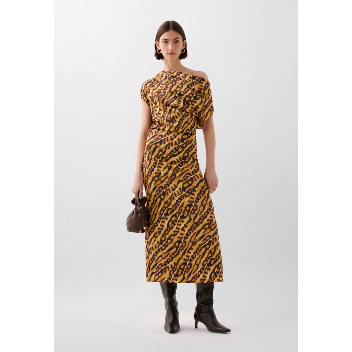 SCALPERS - VESTIDO SATINADO ANIMAL PRINT
