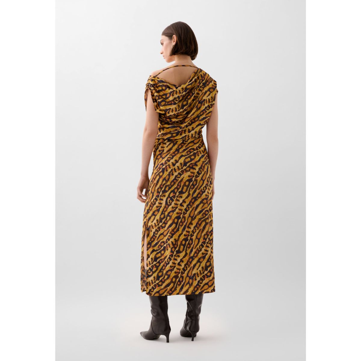 SCALPERS - VESTIDO SATINADO ANIMAL PRINT