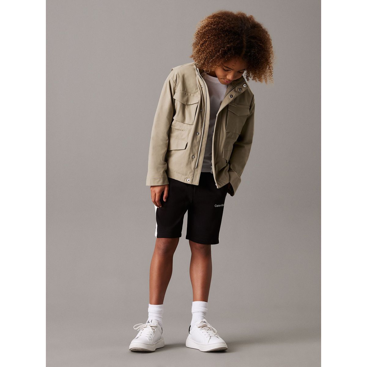 CALVIN KLEIN - Short Niño Color Block Relaxed Negro Calvin Klein