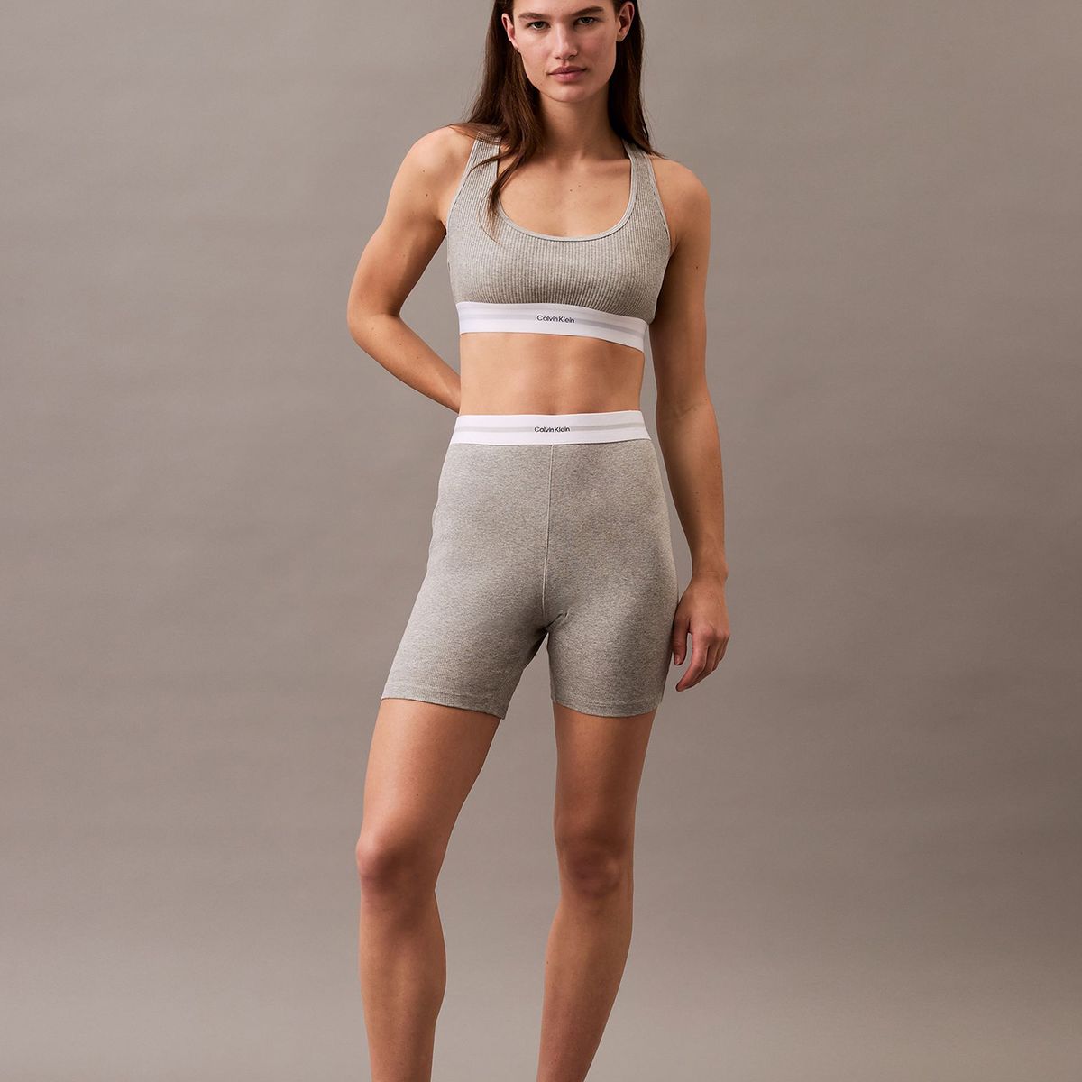 CALVIN KLEIN - Bralette Cotton Modal Rib Gris Calvin Klein
