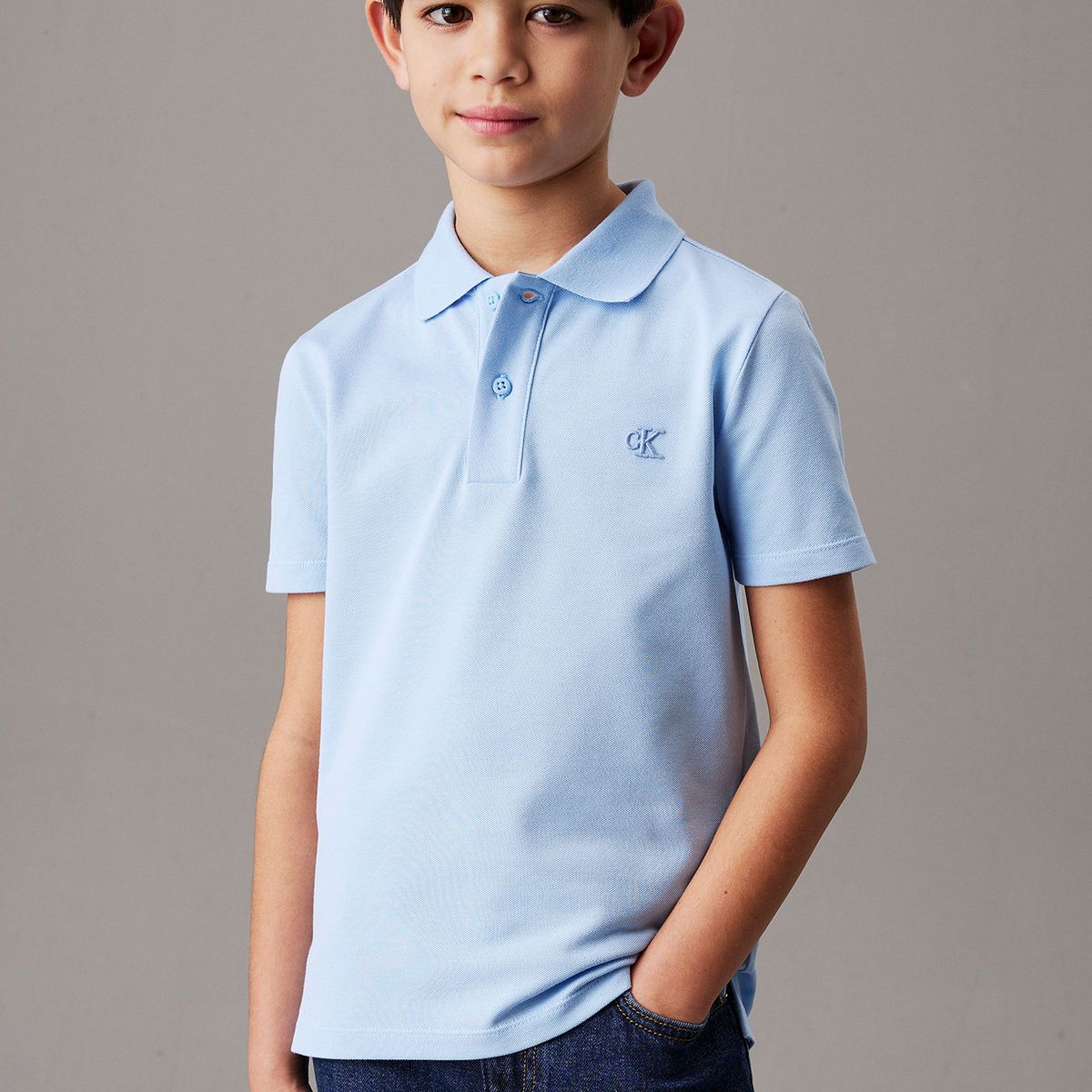 CALVIN KLEIN - Polo Niño Essential Celeste Calvin Klein