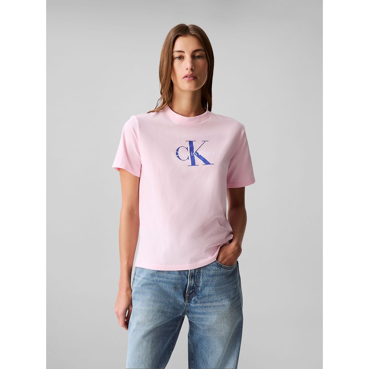 CALVIN KLEIN - Polera Classic Monogram Hero Rosado Calvin Klein
