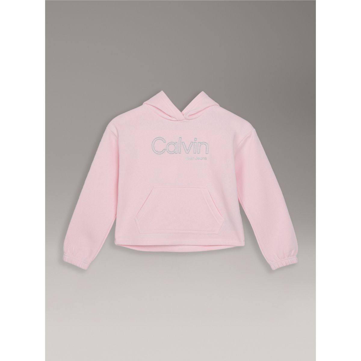 CALVIN KLEIN - Polerón Niña De Felpa Con Gorro Y Bordes Sin Rematar Elásticos Rosado Calvin Klein