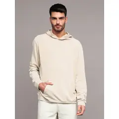 CALVIN KLEIN - Polerón con Detalles Acanalados Beige