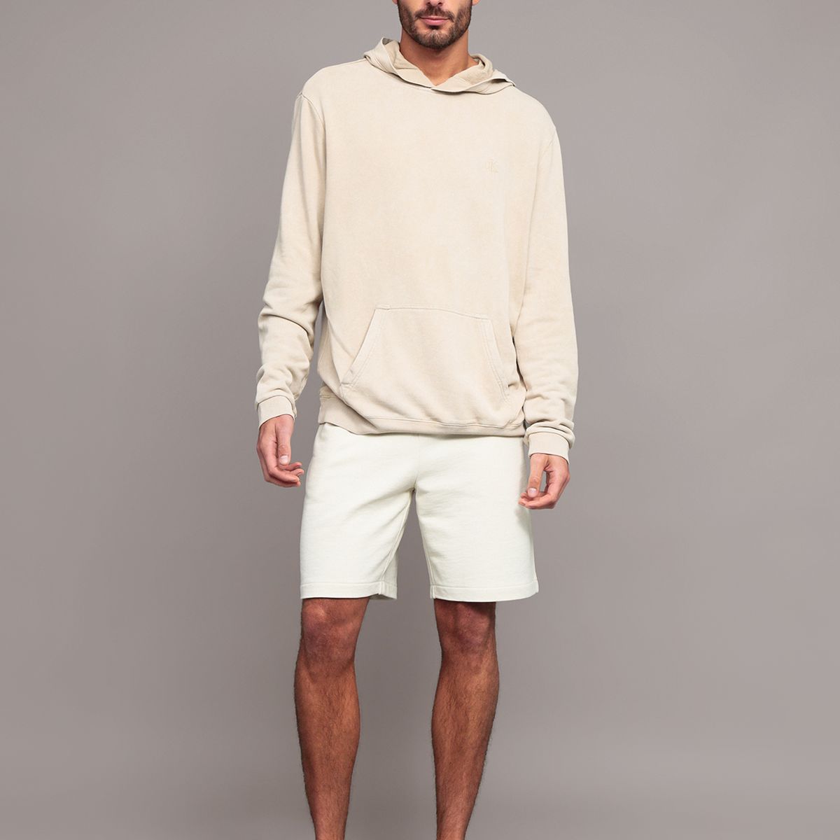 CALVIN KLEIN - Polerón con Detalles Acanalados Beige Calvin Klein