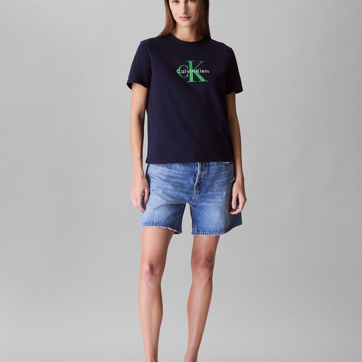 CALVIN KLEIN - Polera Classic Monogram Hero Azul Calvin Klein