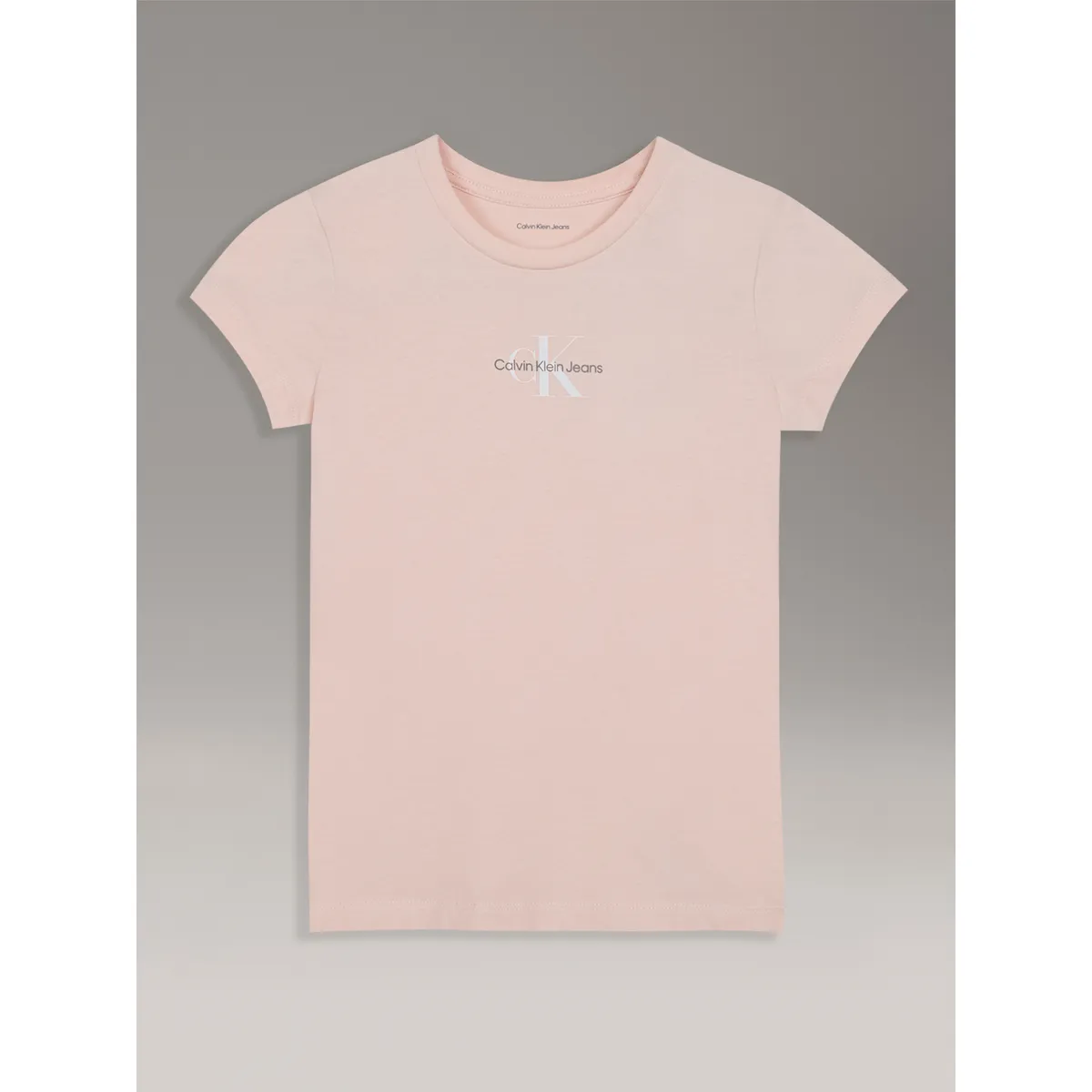 CALVIN KLEIN - Polera Niña Slim Con Logo Damasco Calvin Klein
