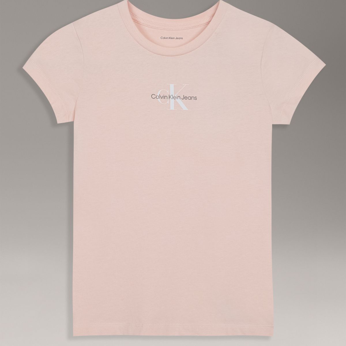 CALVIN KLEIN - Polera Niña Slim Con Logo Damasco Calvin Klein