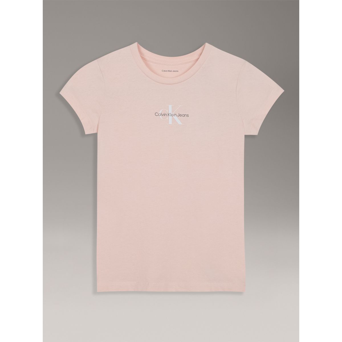 CALVIN KLEIN - Polera Niña Slim Con Logo Damasco Calvin Klein