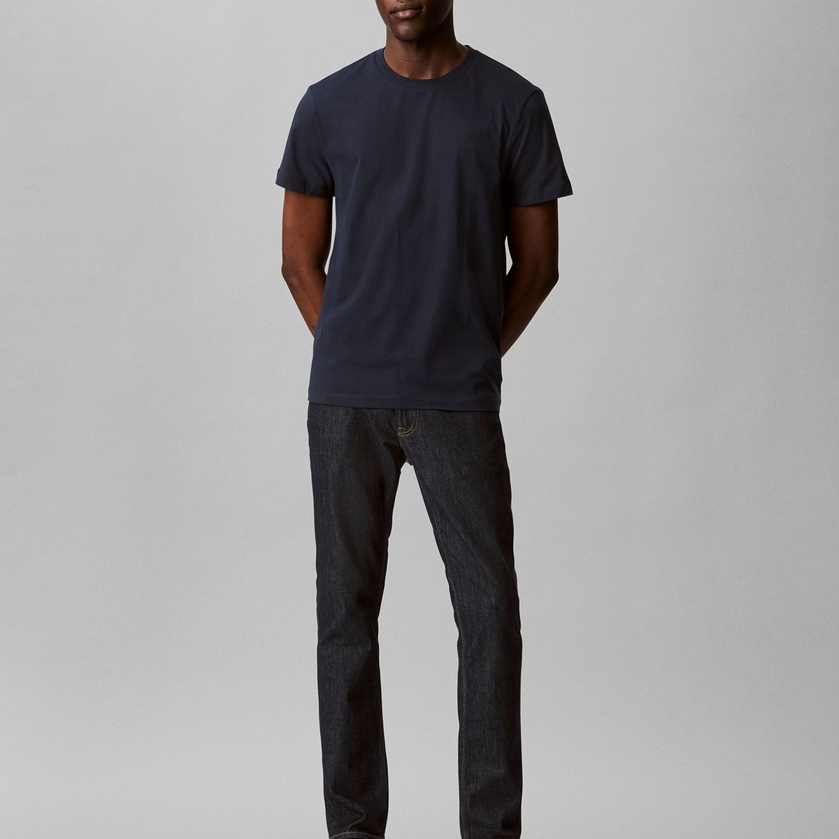 CALVIN KLEIN - Polera Solid Liquid Azul Calvin Klein