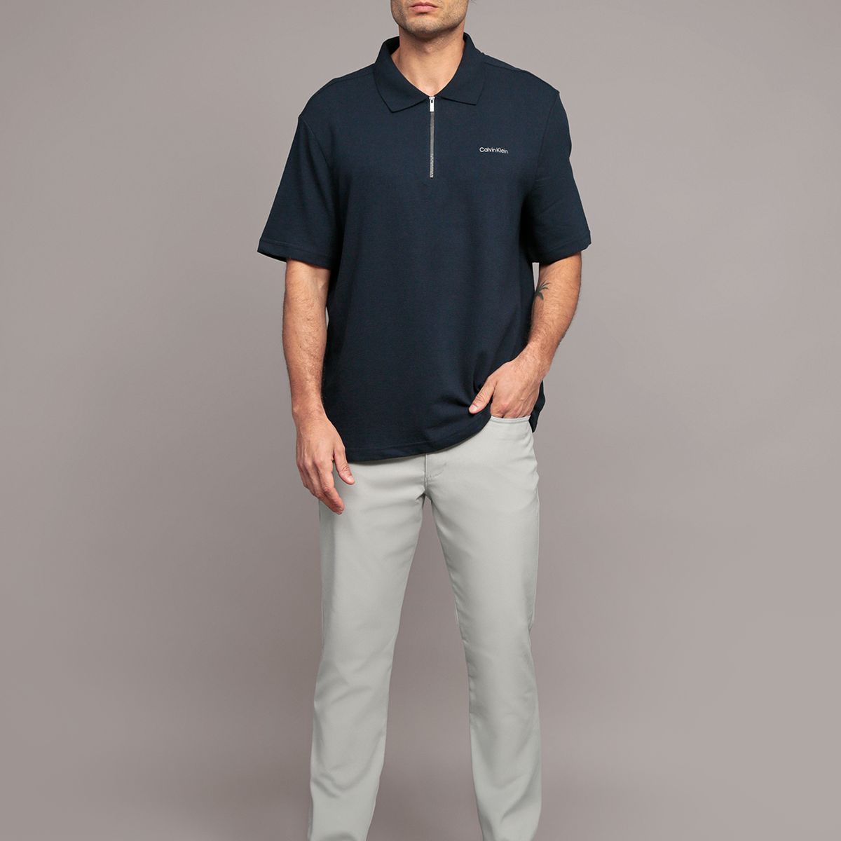 CALVIN KLEIN - Pantalón Stretch Tech Slim Gris Calvin Klein