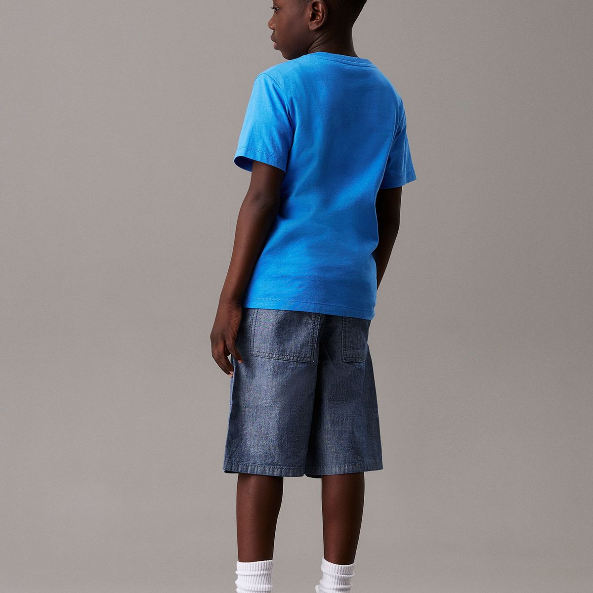 CALVIN KLEIN - Short Niño Cambray Azul Calvin Klein