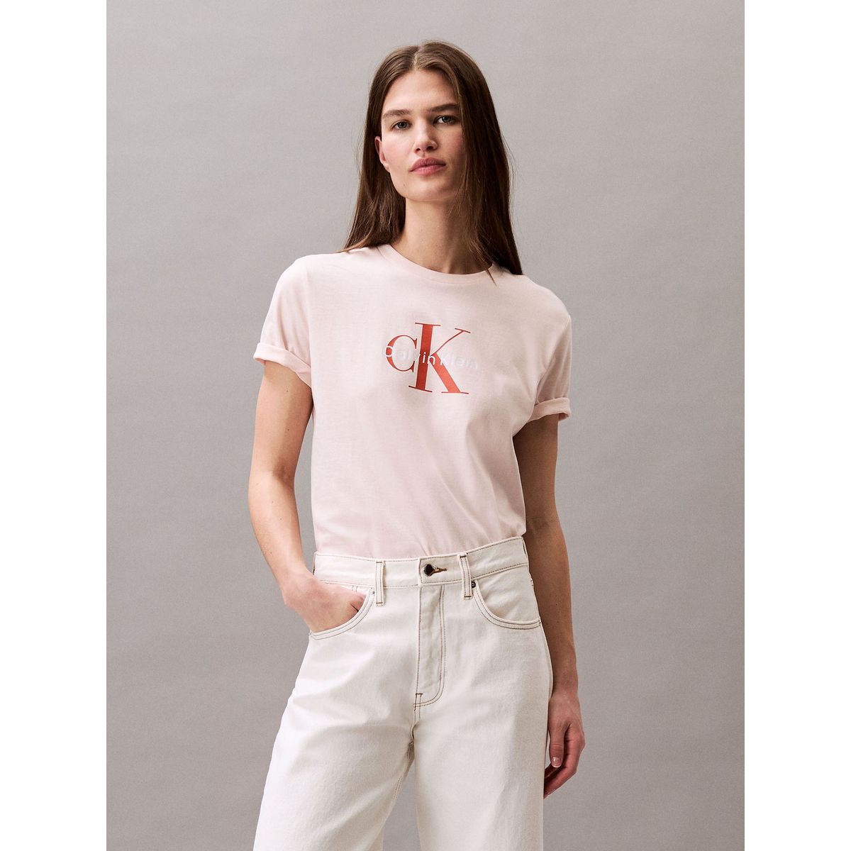 CALVIN KLEIN - Polera Classic Monogram Hero Rosado Calvin Klein