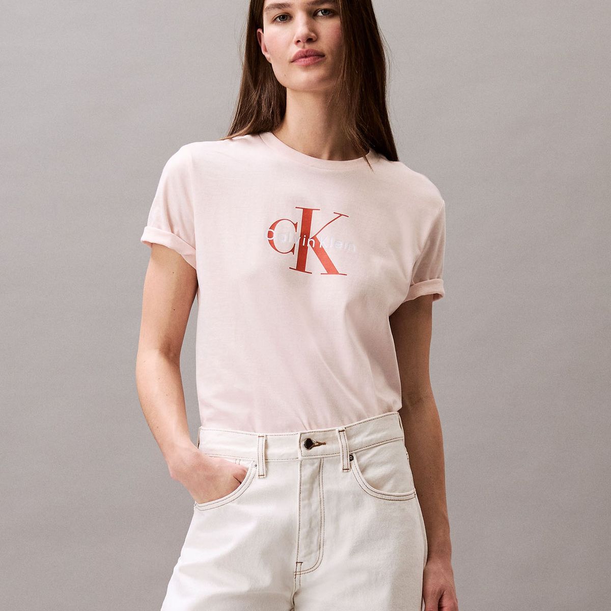 CALVIN KLEIN - Polera Classic Monogram Hero Rosado Calvin Klein